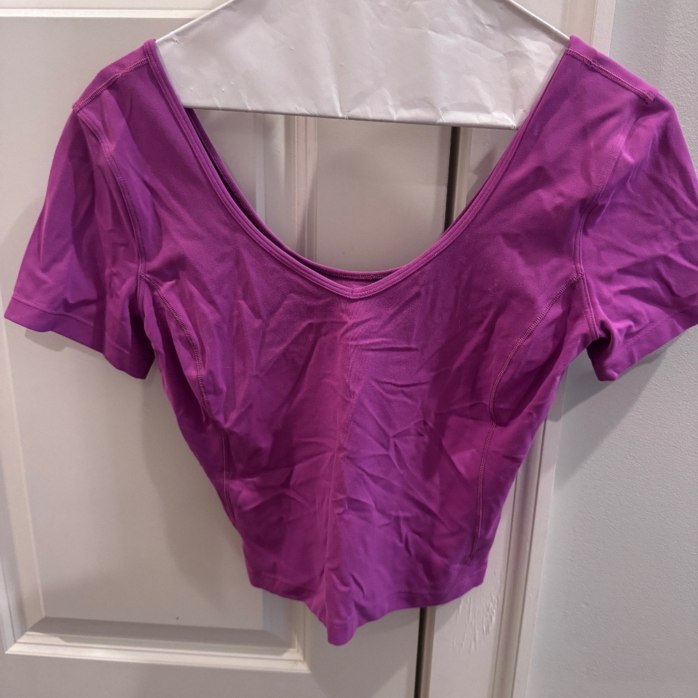 Lululemon Align Cropped Short Sleeve Purple Xs